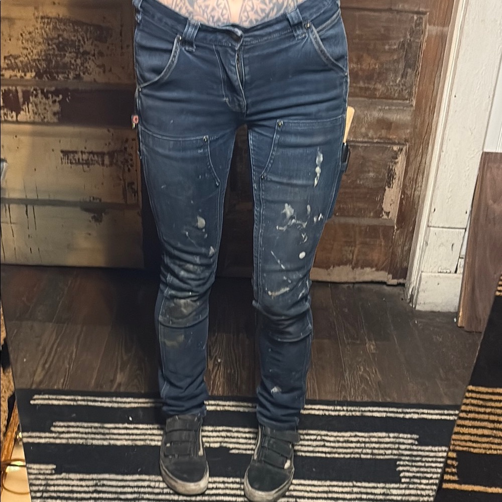 Blue Skinny Jeans with Distressed Details